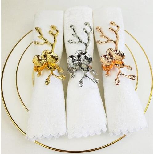 Reusable 4Pcs Fashion Leaf Flower Napkin Ring Holders Safe Napkin Buckle Fine Workmanship for Home