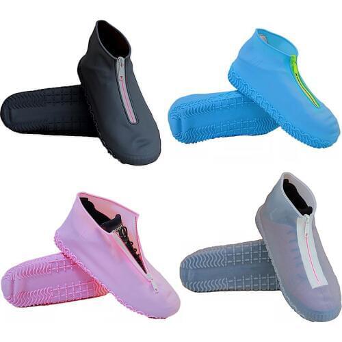 Reusable Silicone Waterproof Shoe Covers Silicone Shoe Covers With Zipper Silicone Shoe Protectors For Kids Men Women