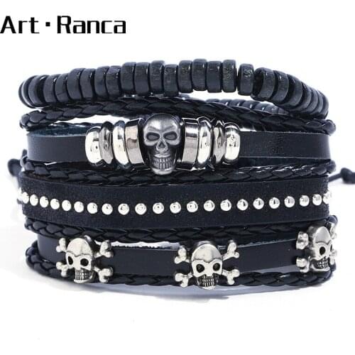 Fashion Punk Skull Cortex Bracelet for Men and Women