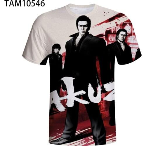 2021 Yakuza Remastered Collection Anime T-Shirt 3D Round Neck Mens and Womens T-Shirt Summer Short Sleeve T-Shirt Harajuku