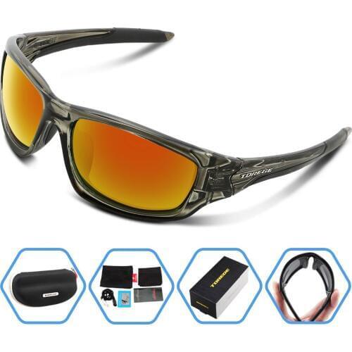 TOREGE 2019 New Mens Polarized Sunglasses For Climbing Golf Polarised Goggles Style Male Fashion Eyewear UV400 Glasses