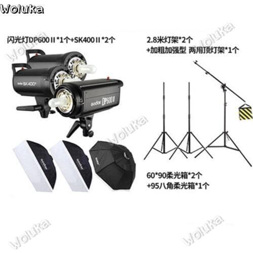 Godox DP600 II 600Ws +2 x Godox SK400II Photo Studio Flash Lighting kit,Softbox,Light Stand, trigger,Boom Arm Tripod CD50 T03Y