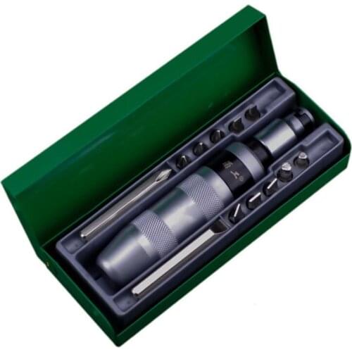 13 In 1 Heavy Duty Screwdriver Set CR-V Shock Driver with 12 Screwdriver Bits Phillips&slotted Screw Driver Hand Tools Iron Box