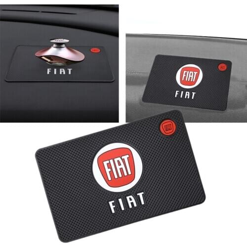 Car Interior Dashboard Mobile Phone Mat PVC Auto Emblem Anti-Slip Pad For FIAT 500 Panda Astra Grande Punto Tipo Bravo Stilo