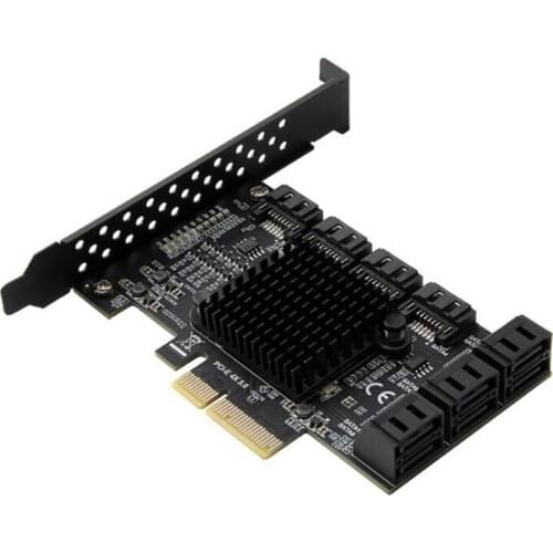 PCIE SATA Card 10 Port,6Gbps SATA 3.0 to PCIe Expansion Card,JMB575 Chip Built-in Adapter Converter for Desktop PC