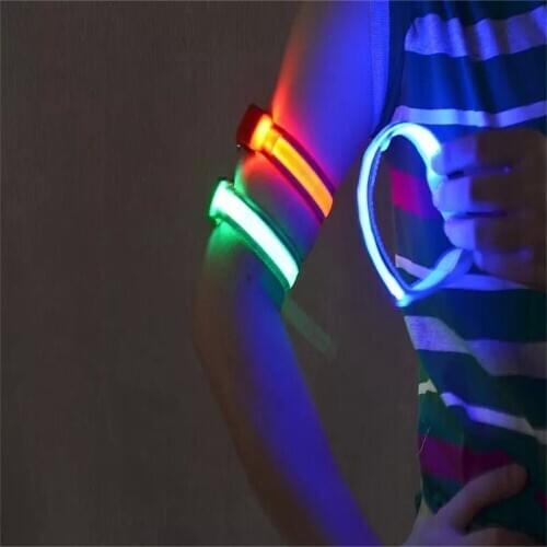 Reflective Led Light Arm Armband Strap Safety Belt For Night Running Cycling LED reflective light sports wristband armband #5