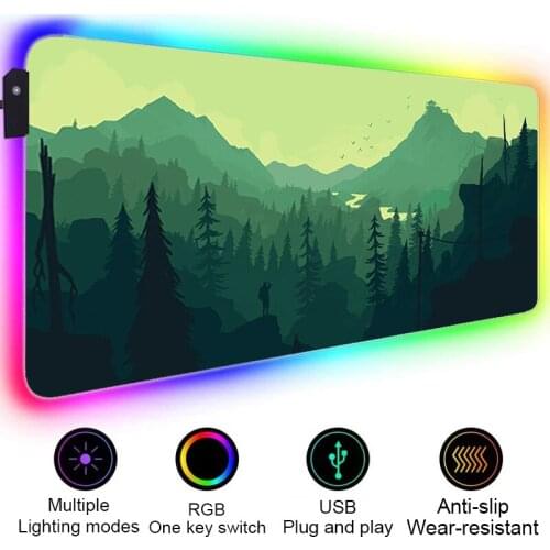 Rubber Mat Gaming Mouse Pad Rgb Mousepad Xxl Gamer Keyboard Mause Pad Deep Forest Firewatch Mouse Pad Pc Gamer Backlit Mouse Mat
