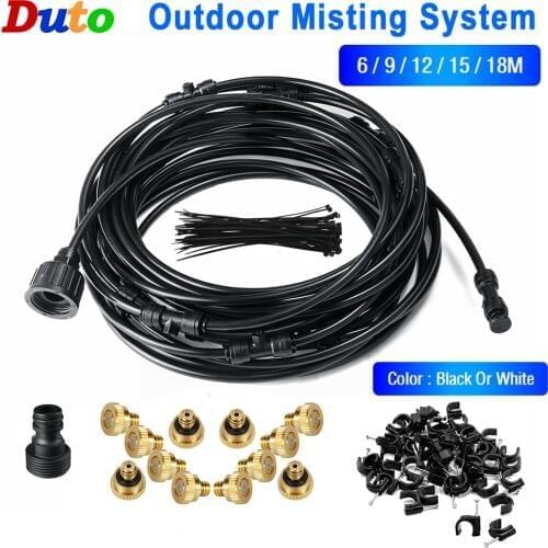 Free shipping 6/9/12/15/18m Outdoor Cooling Patio Misting System Fan Cooler Water Mist Gardenhouse Spray Hot fog misting system