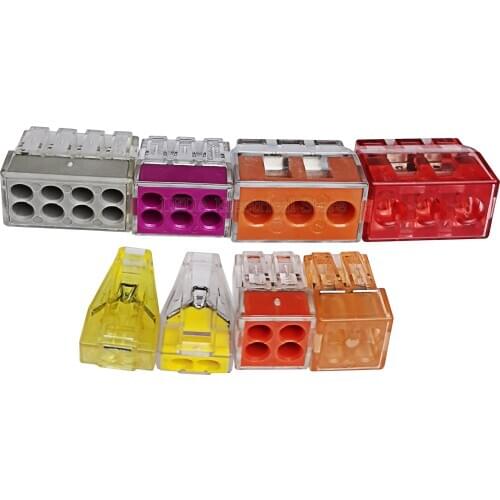 5pcs PCT-102 PCT-104 PCT-106 PCT-103D PCT-108 Universal Compact Wire Wiring Connector Conductor Terminal Block Lever