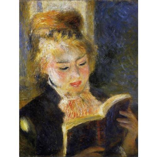 High quality Oil painting Canvas Reproductions The Reader (Young Woman Reading a book) By Pierre Auguste Renoir hand painted