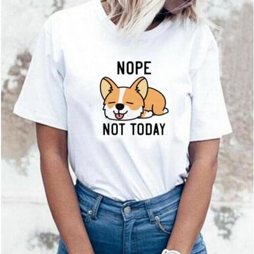 Women Tshirt Funny Nope Not Today Letter Print T Shirt Women Tops Short Sleeve Casual Summer Tee Shirt Femme Camisetas Mujer