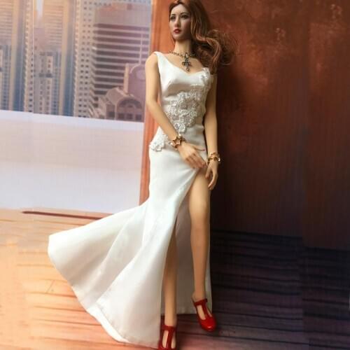 1/6 Scale White Dress Clothes Female Solider Sexy Fashion Longuette Clothes Suit Fit For 12 Inches PH Action Figure Body