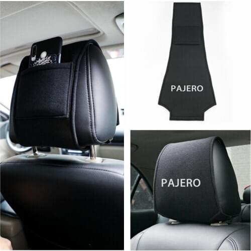 1PCS Car seat headrest cover for Mitsubishi Pajero accessories Car Styling
