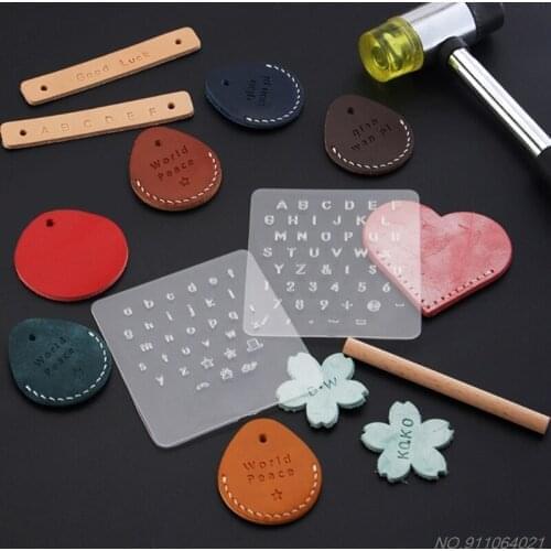 3Pc DIY English Letter Leather Stamp Template Letter Number Leathercarft Stamping Tool Alphabet Stamps Handle Punch Kit Dropship