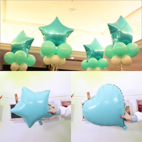 5pcs/lot 18Inch Lovely Blue Star And Heart Balloon Aluminum Foil Balloon Baby Shower Birthday Wedding Party Decor Props