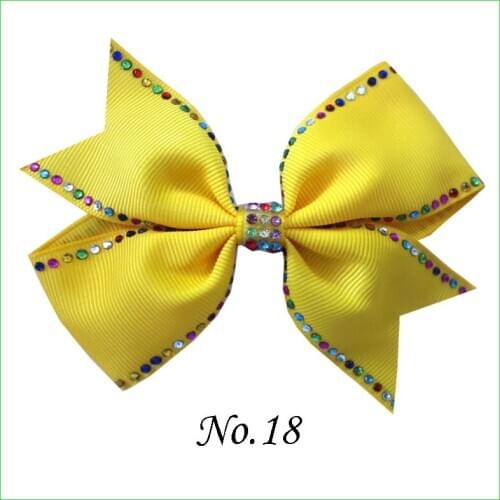 50 BLESSING Girl Rhinestone Rainbow 4.5" Diamonds Wing Hair Bow Clip Hairbows