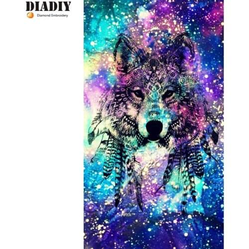 5D DIY Diamond Painting Embroidery Full round Diamond Cross Stitch Dream Wolf Rhinestone Mosaic Painting Decor Gift