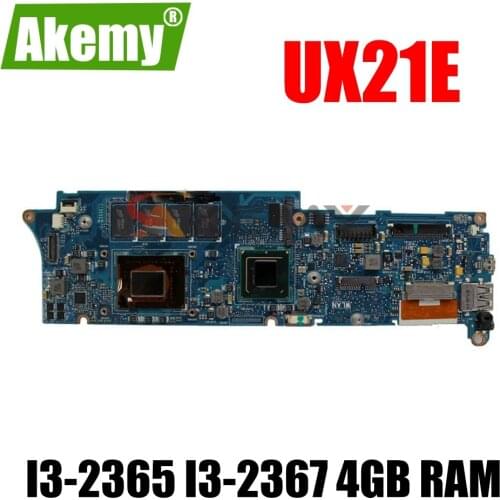 Akemy UX21E Laptop motherboard For ASUS UX21E original mainboard HM65 I3-2365 I3-2367 4GB RAM