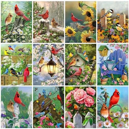 HUACAN DIY 5D Diamond Painting Bird Animal Full Drill Embroidery Mosaic Art Picture Of Rhinestones Home Decor Gift