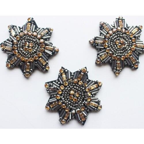 Heavy industry diy sewing drilling beads paste small octagonal star badge clothing shoes and hats flower patch accessories A036