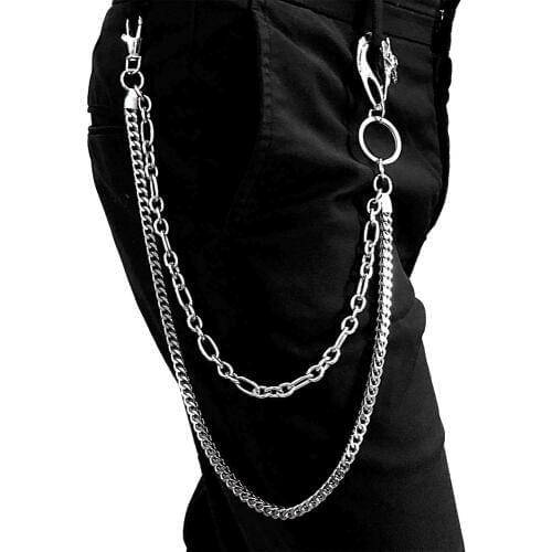 Stainless Steel Pants Chain Mens Hip Hop Rock Waist Metal Decoration