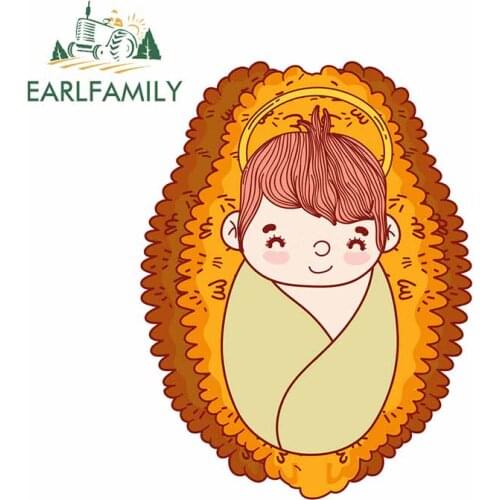 EARLFAMILY 13cm x 10cm For Christmas Nativity Cartoon Refrigerator Car Stickers Motorcycle Decal Vinyl Material Suitable For VAN