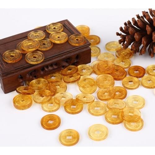 10pcs Fengshui Crystal Coin Fortune Copper Coin Home Office Decoration Ornaments Lucky Gifts Shoe-shaped Gold Ingot Figurines