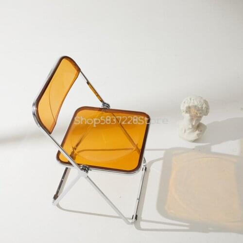 Ins Net Red Transparent Chair Modern Simple Household Folding Dining Chair Nordic Makeup Photo Acrylic Crystal Chair