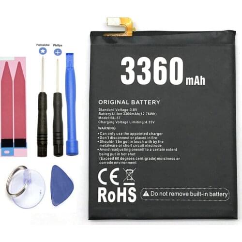 ISUNOO DOOGEE shoot 2 BL-57 battery 3360mAh 5.0inch mtk6580 Original battery with tools