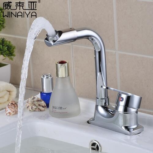 Quality rotary Brass double rotary basin faucet