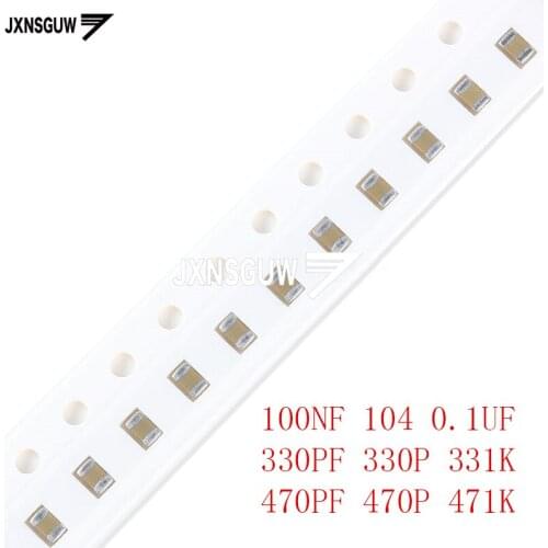 100PCS Chip capacitors 0805 10% 50V 100NF 330PF 470PF