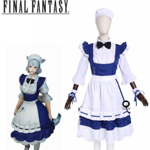 Game Final Fantasy XIV FF14 Miqo'te Cosplay Costume Halloween Christmas Carnival Sexy Dress Maid Servant Uniform Custom Made