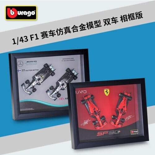 2019 Bburago Diecast 1:43 Car Metal Model Benz F1 Racing Car Ferrari Racing Team Alloy Formula 1 Photo Frame Office Decoration