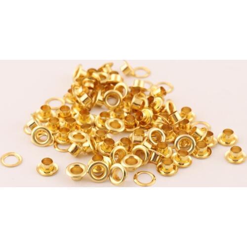 100pcs/lot 8*4*4mm Grommets Eyelets gold color metal eyelet with washer for garment belt shoes