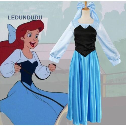 Fairy Tales The Little Mermaid Ariel Cosplay Dress Adult Women Fancy Costumes for Halloween Party