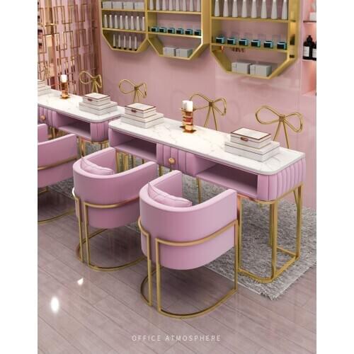 Marble manicure table and chair set net red single double manicure table double manicure table worktable