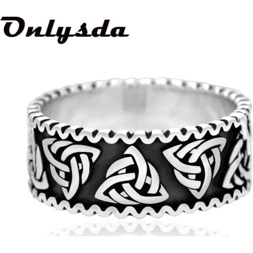 Knot Weave Viking Symbols Stainless Steel Mens Women Rings Simple for Girl Boyfriend Jewelry Creativity Gift Wholesale OSR715