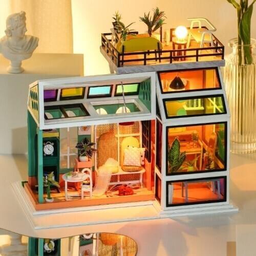 Diy Miniature Dollhouse Building Kits Doll House Furniture Wooden Little House Kids Toys New Years Gift House Dolls Accessories