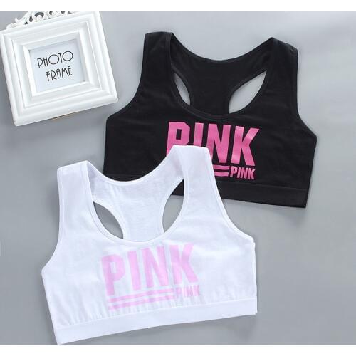 2 pieces Girls Underwear Teenage Training Bra For Girl Cat Print Sports Bra Top For Teens 6-12 Years Adolescente Lingerie