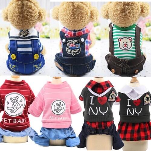 Pet Dog Clothes Puppy Spring Summer Wear Four-Legged College Navy Style Clothing Cat Dogs Jumpsuit Clothes Pets Supplies