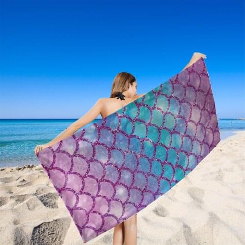 Sand Free Quick Dry Beach Towel Microfiber Bath Towels Beach Cushion Swimming Personalized Mermaid Beach Towels Shawl