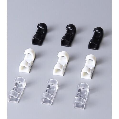 3 Color Plastic Cable Clamp Cord Power Line Holder Wire Clips Fix Trim Wrap Finishing Organizer Ties Office Gadgets Creative