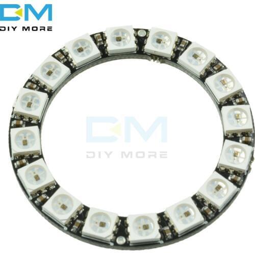 16-Bit WS2812 5050 RGB LED Full-color Built-in Driving Lights 45mm Round Development Board 16 Bit Integrated Drivers For Arduino