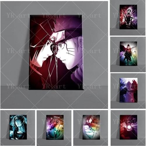 Naruto Poster Japanese Anime Canvas Painting Sasuke Kakashi Mural Print Picture Cartoon Wall Art Prints Home Decoration Cuadros