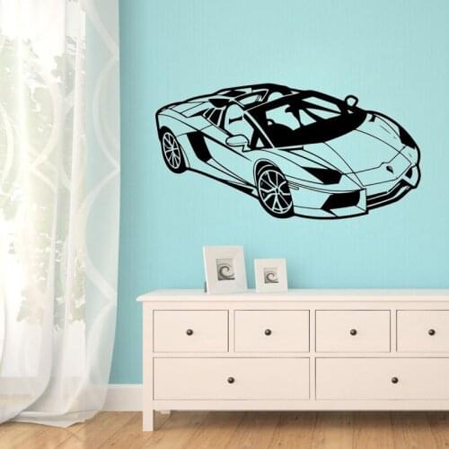 Sport Racing Car Wall Sticker Automobile Wall Decal Home Decor Boys Kids Children Room Decoration Vinyl Art Murals Poster