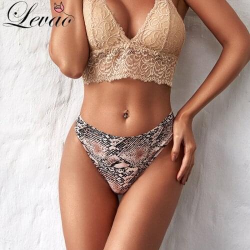 LEVAO Sexy Fashion Leopard Stretch Bikini Panties For Women Breathable Cotton Underwear Female Thong Zebra Python Animal Pattern