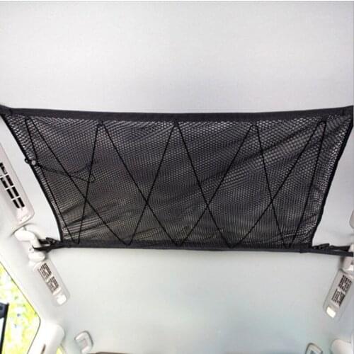 X7AE SUV Ceiling Cargo Net Pocket Car Roof Long Trip Storage Bag Tent Putting Access