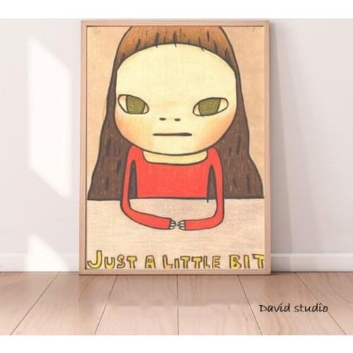 Janpanese Painter Nara Yoshitomo Cartoon Oil Painting Hand Made On Canvas Graffiti Art Oil Painting For Kids Wall Decoration