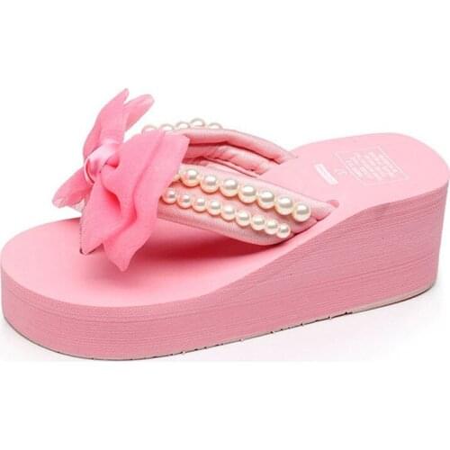 Women sandals summer flat pearl sandals flip flops rome shoes string bead slippers mujer gladiator sandalias sapatos femininos