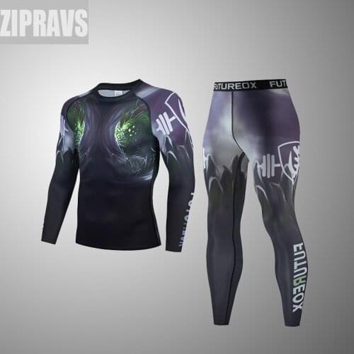 ZIPRAVS mens sportswear compression suit breathable gym suit mens sports jogging training gym fitness sports running suit 3XL